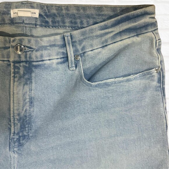 Good American Good Waist Palazzo Jeans Light Blue Size 16 Plus Wide Leg HighRise - Picture 4 of 11